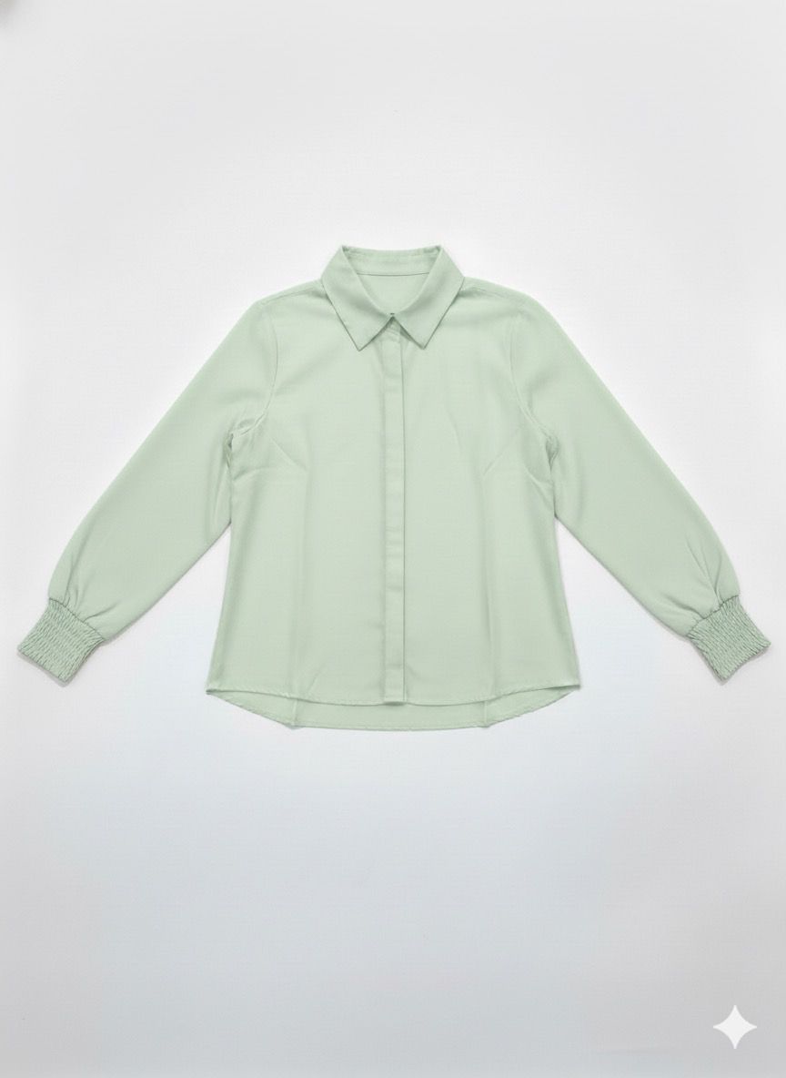 Kemeja Wanita Lengan Panjang Anti Kusut - Bahan Rayon Premium