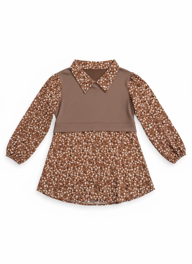 tunik Floral Collared Top